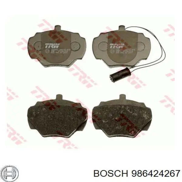 986424267 Bosch колодки гальмові задні, дискові