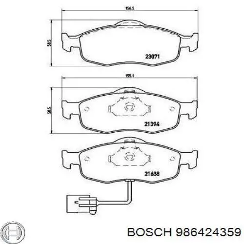986424359 Bosch колодки гальмівні передні, дискові