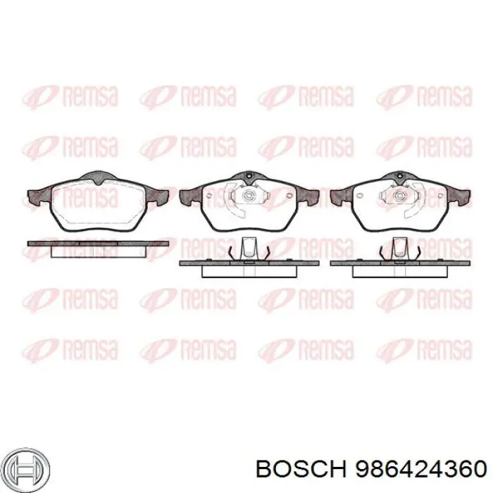 986424360 Bosch Передні гальмівні колодки