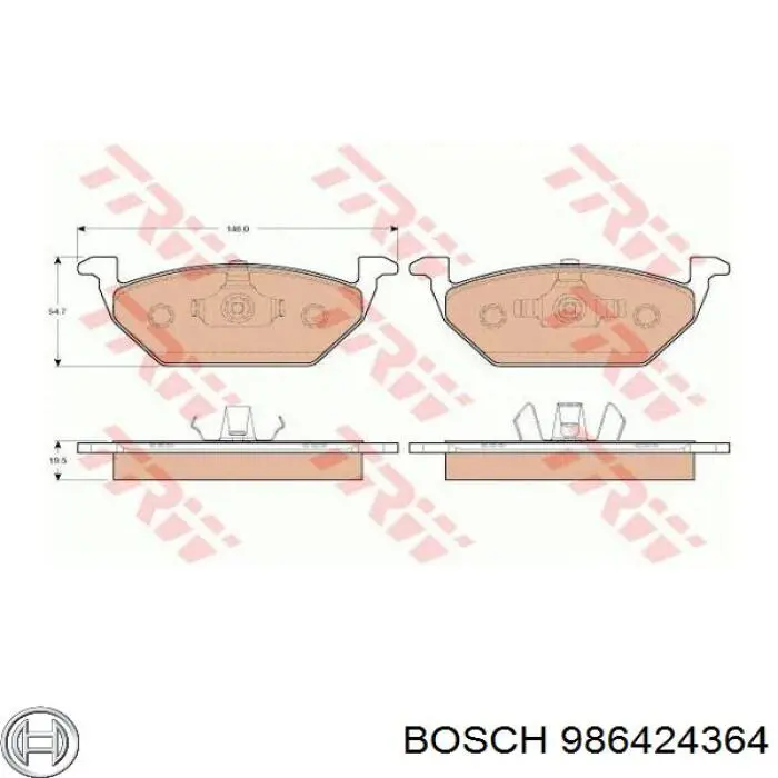 986424364 Bosch Передні гальмівні колодки