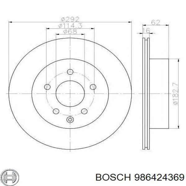986424369 Bosch Передні гальмівні колодки
