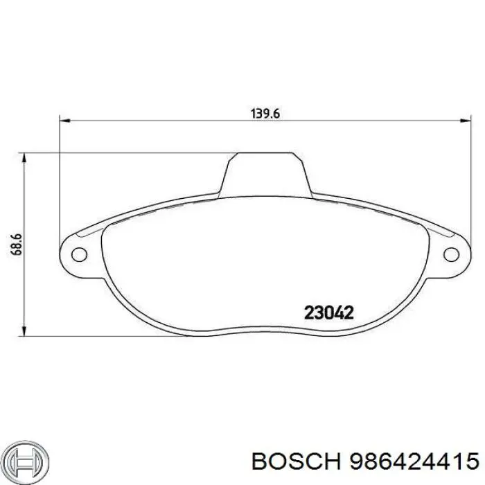 986424415 Bosch колодки гальмівні передні, дискові