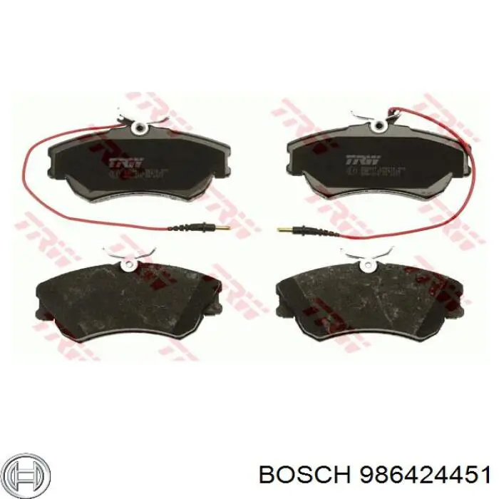 Колодки гальмівні передні, дискові 986424451 Bosch