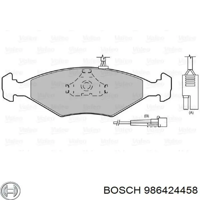 986424458 Bosch колодки гальмівні передні, дискові