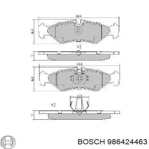 986424463 Bosch колодки гальмові задні, дискові