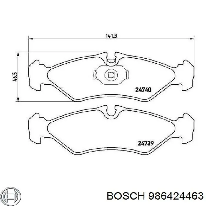 Задні гальмівні колодки 986424463 Bosch
