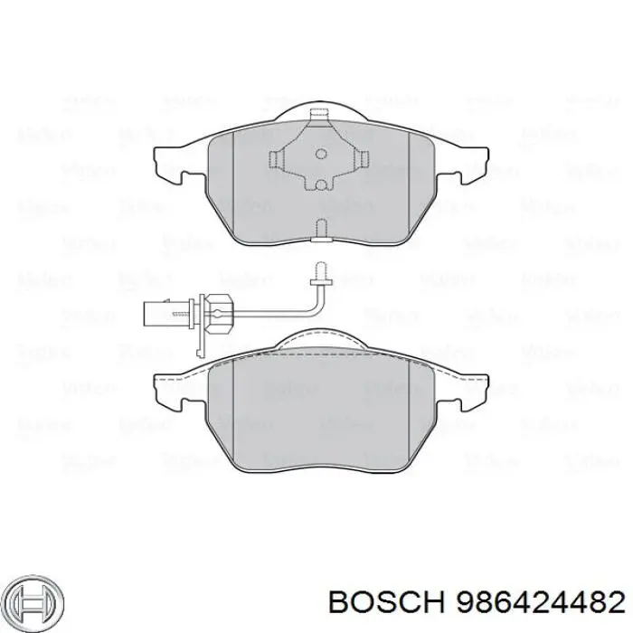 Передні тормозні колодки 986424482 Bosch