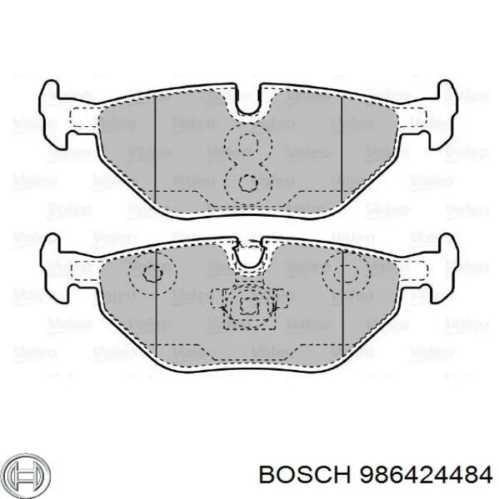 986424484 Bosch колодки гальмові задні, дискові