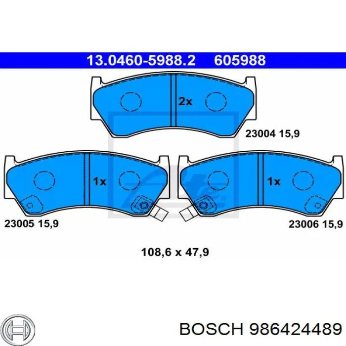 Гальмівні колодки Bosch 986424489 ціна, від 20.25 USD