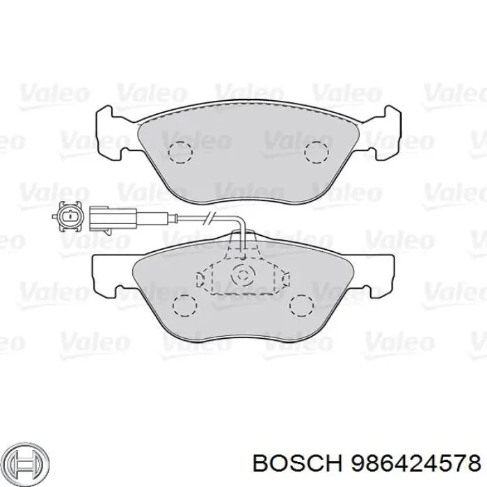 Передні тормозні колодки 986424578 Bosch
