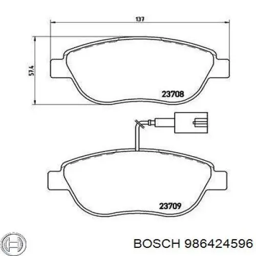 Гальмівні колодки Bosch 986424596 ціна, від 21.22 USD