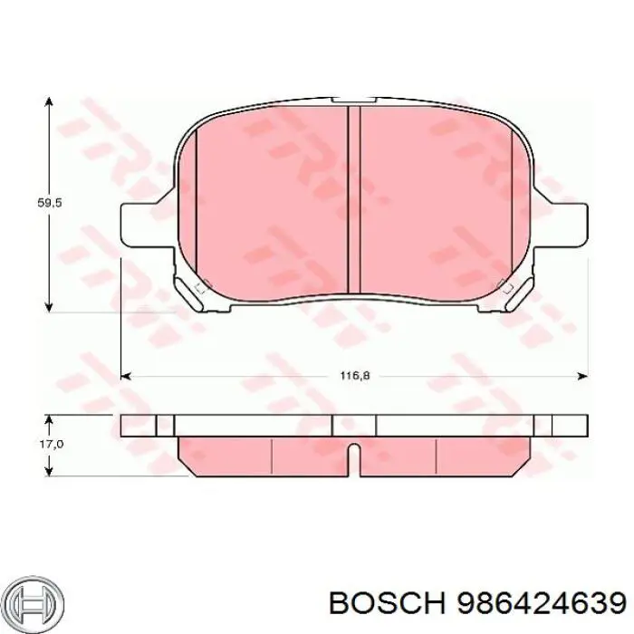 986424639 Bosch Передні гальмівні колодки