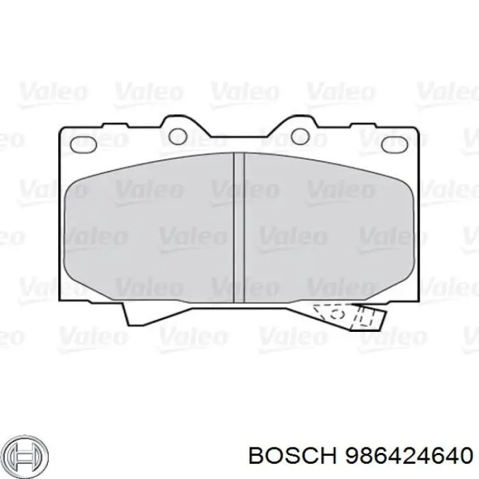 Передні тормозні колодки 986424640 Bosch