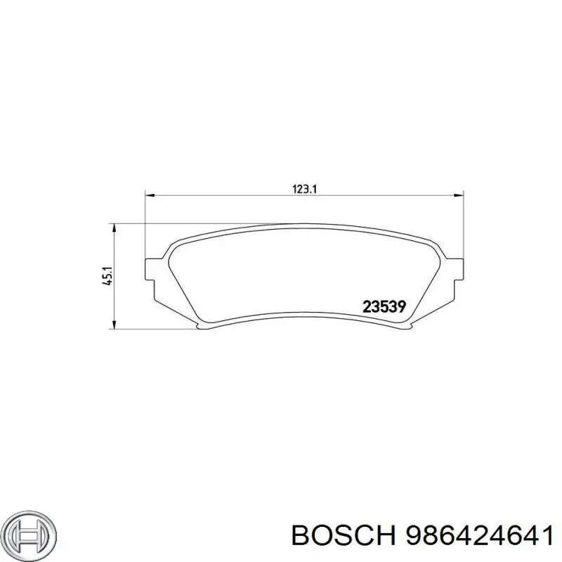 Задні гальмівні колодки 986424641 Bosch