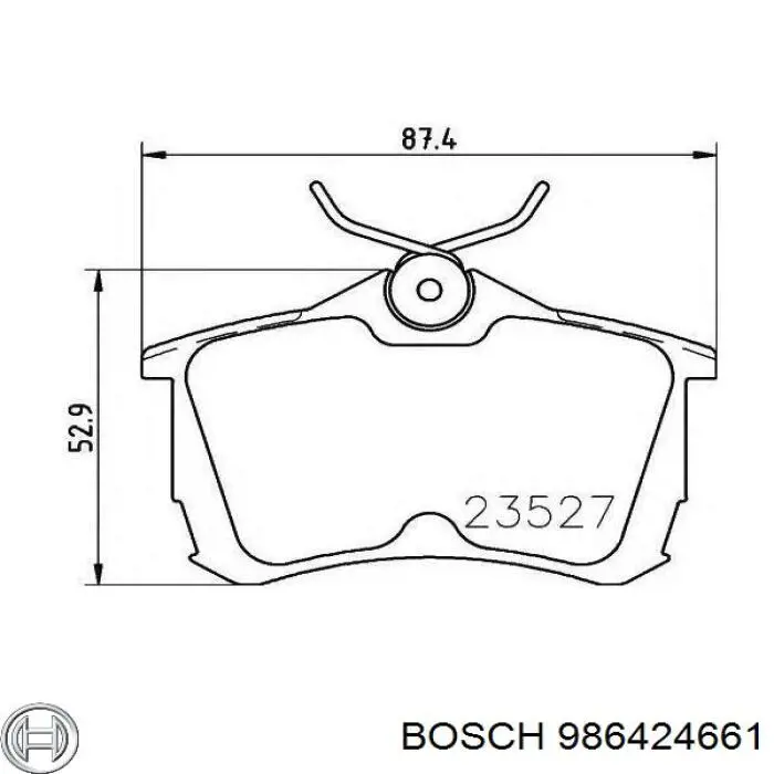 Задні гальмівні колодки 986424661 Bosch
