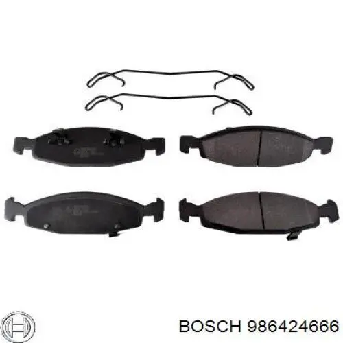 Передні тормозні колодки 986424666 Bosch