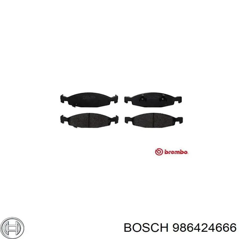 986424666 Bosch колодки гальмівні передні, дискові