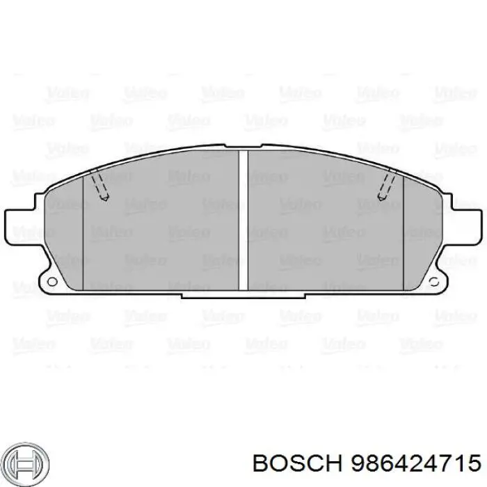 986424715 Bosch колодки гальмівні передні, дискові