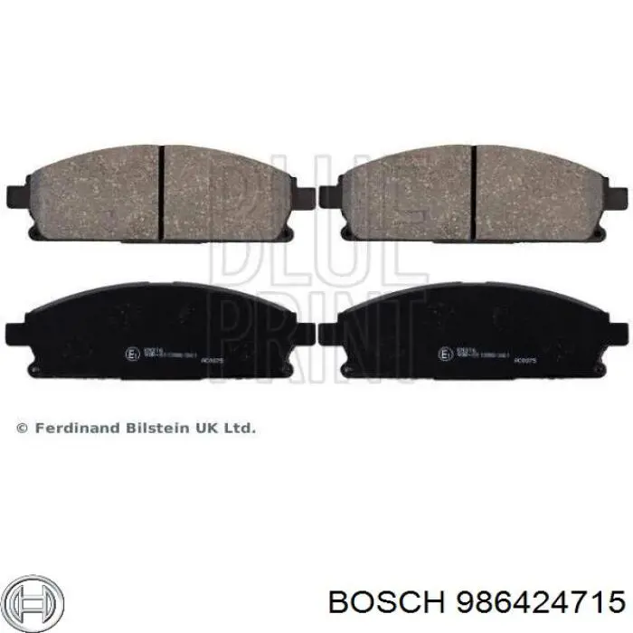 Передні тормозні колодки 986424715 Bosch