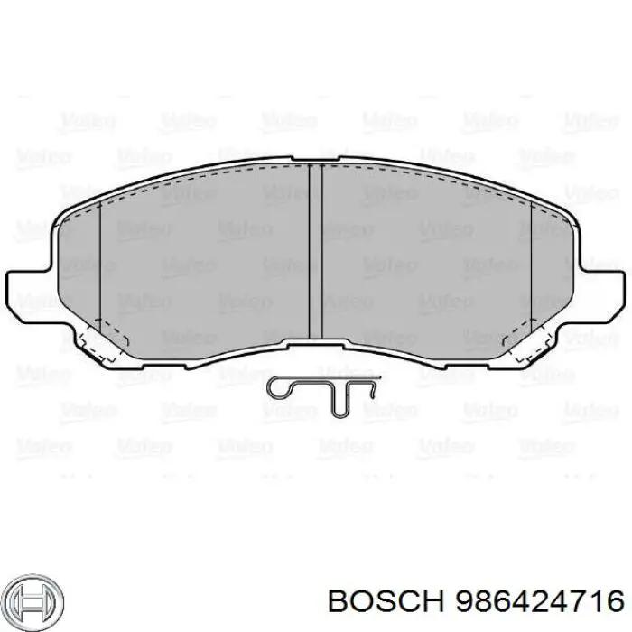 Передні тормозні колодки 986424716 Bosch