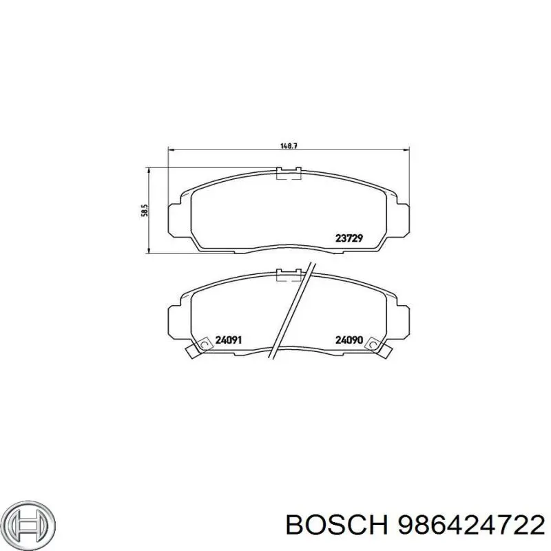 986424722 Bosch Передні гальмівні колодки