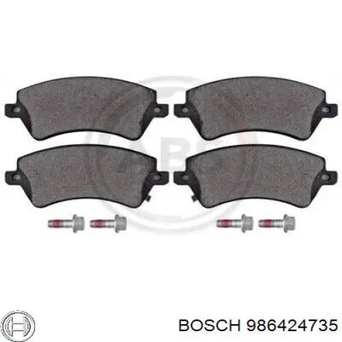 986424735 Bosch колодки гальмівні передні, дискові
