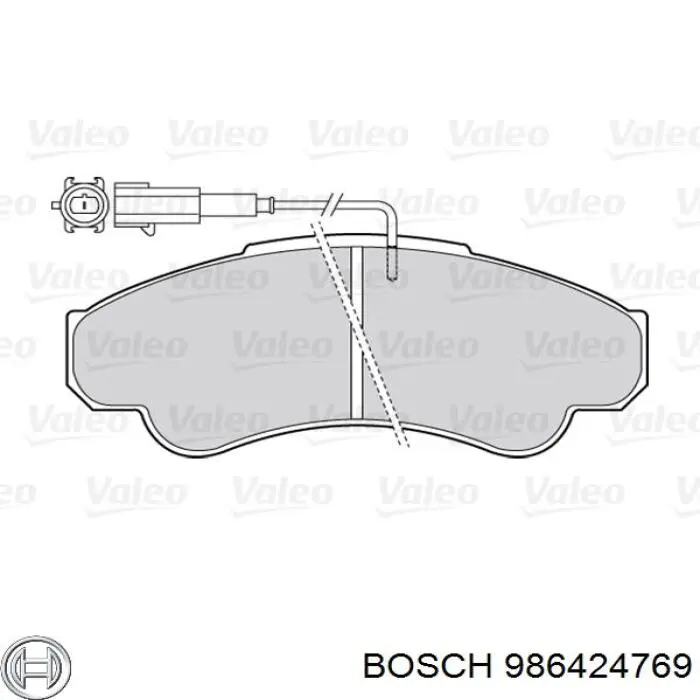 Передні тормозні колодки 986424769 Bosch