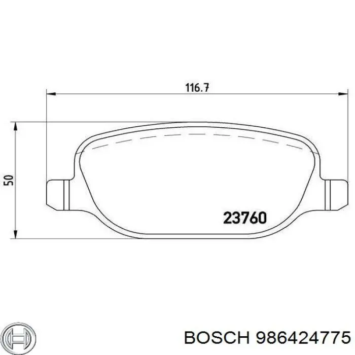 Задні гальмівні колодки 986424775 Bosch