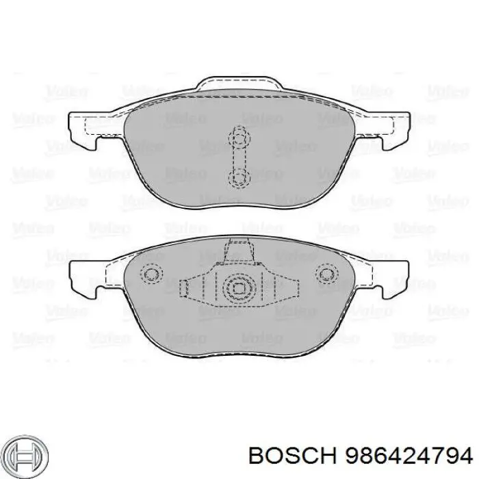 Купити 986424794 Bosch Колодки гальмівні передні, дискові