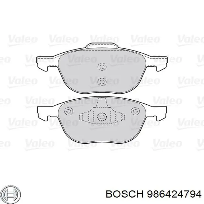 986424794 Bosch Передні гальмівні колодки