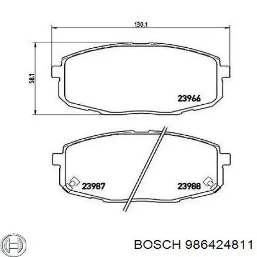 Передні тормозні колодки 986424811 Bosch