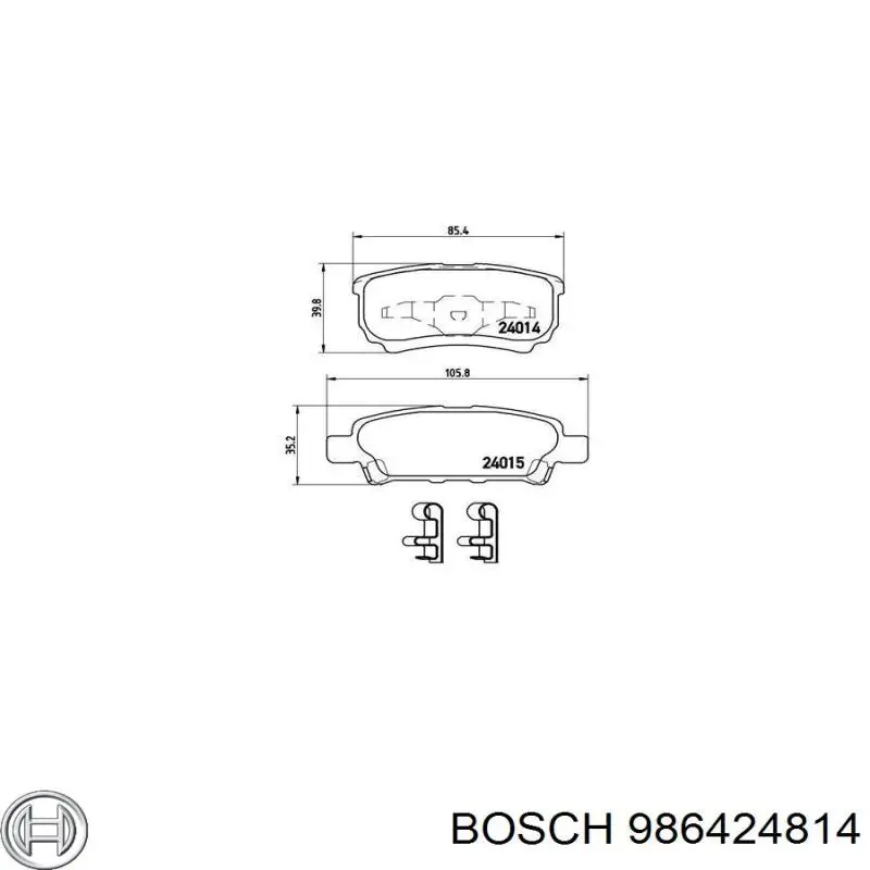 Задні гальмівні колодки Bosch 986424814 ціна, від 20.16 USD