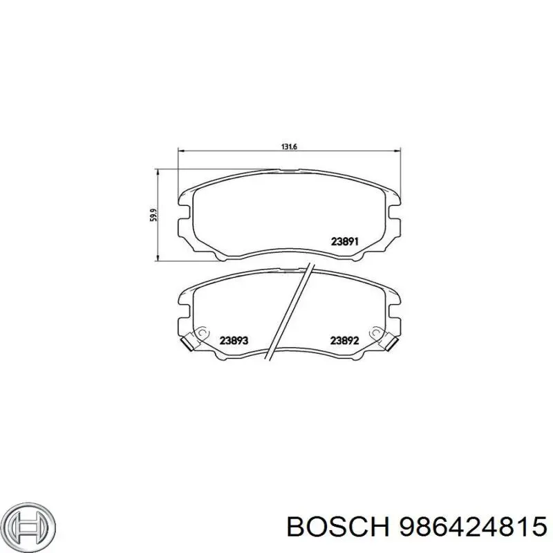 Купити 986424815 Bosch Колодки гальмівні передні, дискові