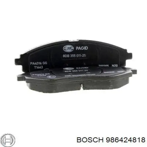 986424818 Bosch колодки гальмівні передні, дискові