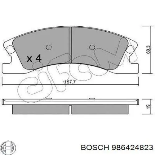 Купити 986424823 Bosch Колодки гальмівні передні, дискові