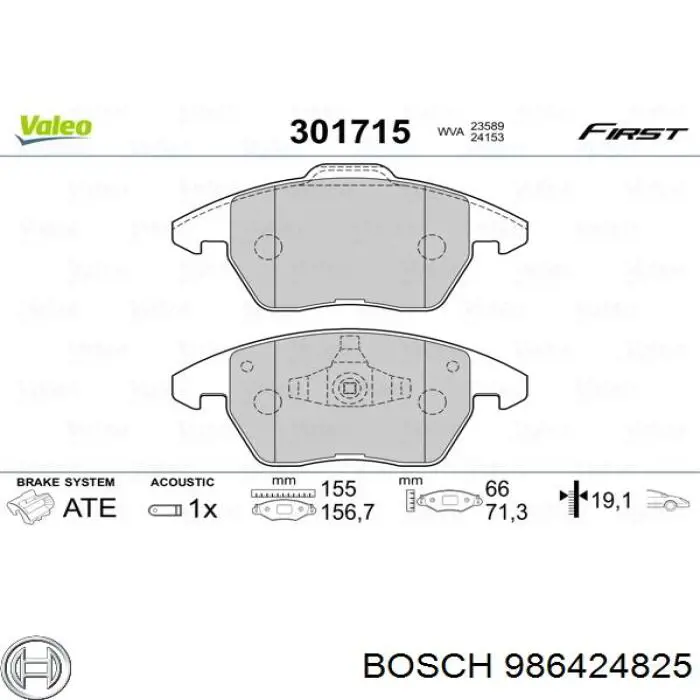 Гальмівні колодки Bosch 986424825 ціна, від 36.18 USD