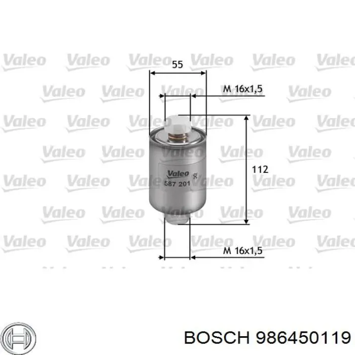 Фільтр тонкого очищення палива Bosch 986450119 ціна, від 3.31 USD