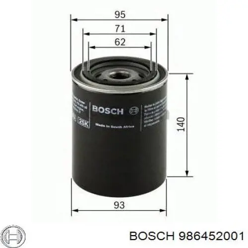 986452001 Bosch фільтр масляний