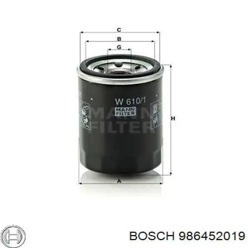 Купити 986452019 Bosch Фільтр очищення масла відцентровий