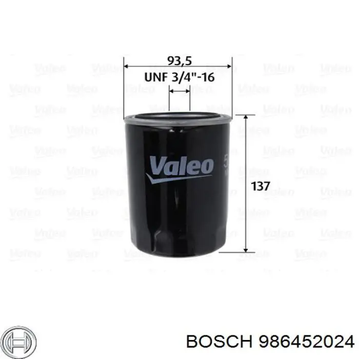 986452024 Bosch фільтр масляний
