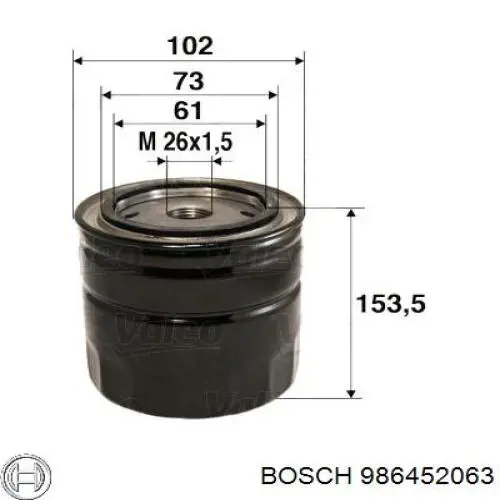 Масляний фільтр двигуна Bosch 986452063 ціна, від 8.46 USD
