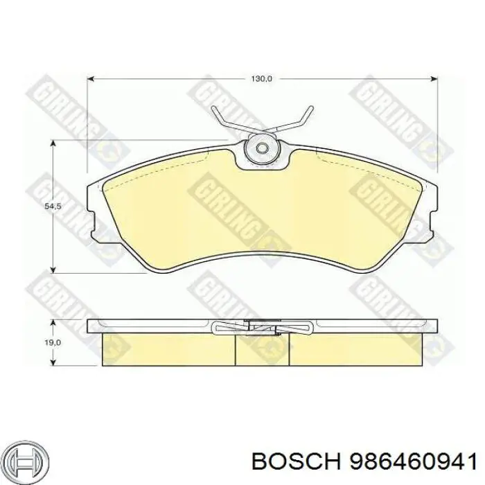 Купити 986460941 Bosch Колодки гальмівні передні, дискові