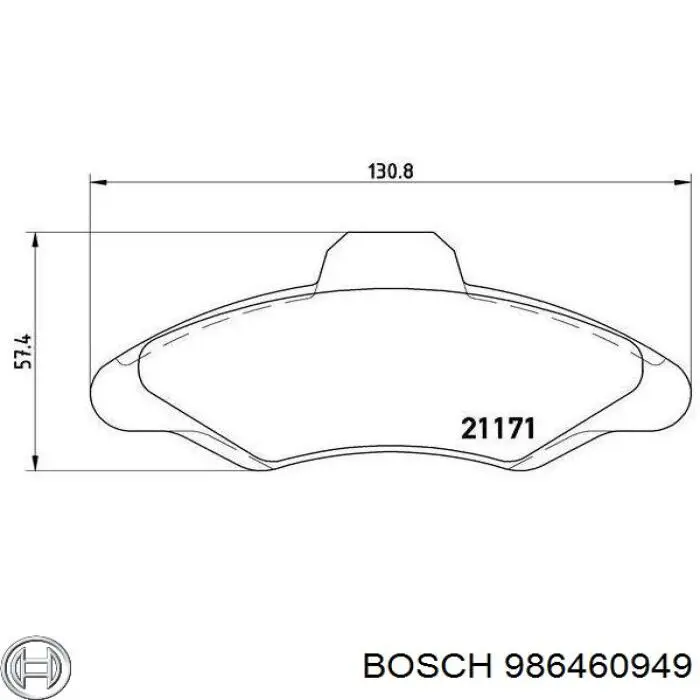 986460949 Bosch колодки гальмівні передні, дискові