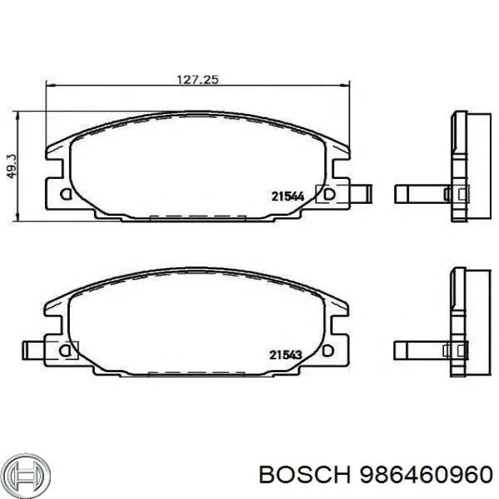 986460960 Bosch колодки гальмівні передні, дискові