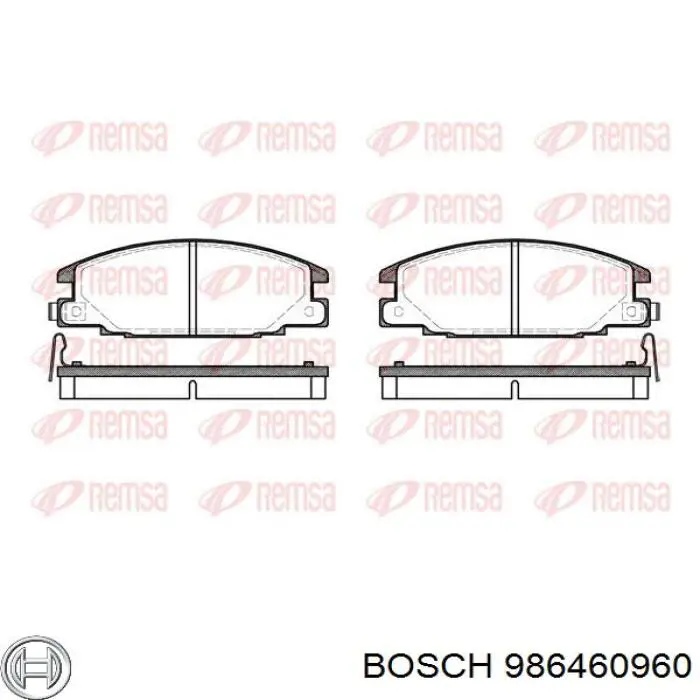 Передні тормозні колодки 986460960 Bosch