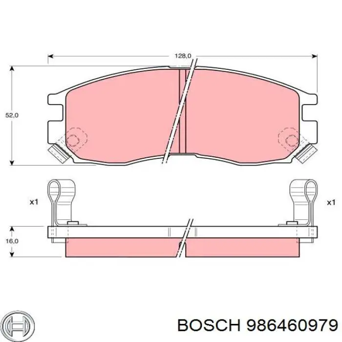 986460979 Bosch Передні гальмівні колодки