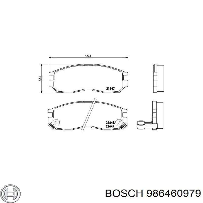 Передні тормозні колодки 986460979 Bosch