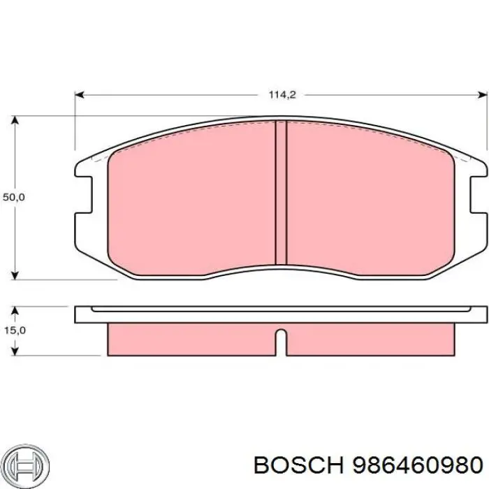 986460980 Bosch Передні гальмівні колодки