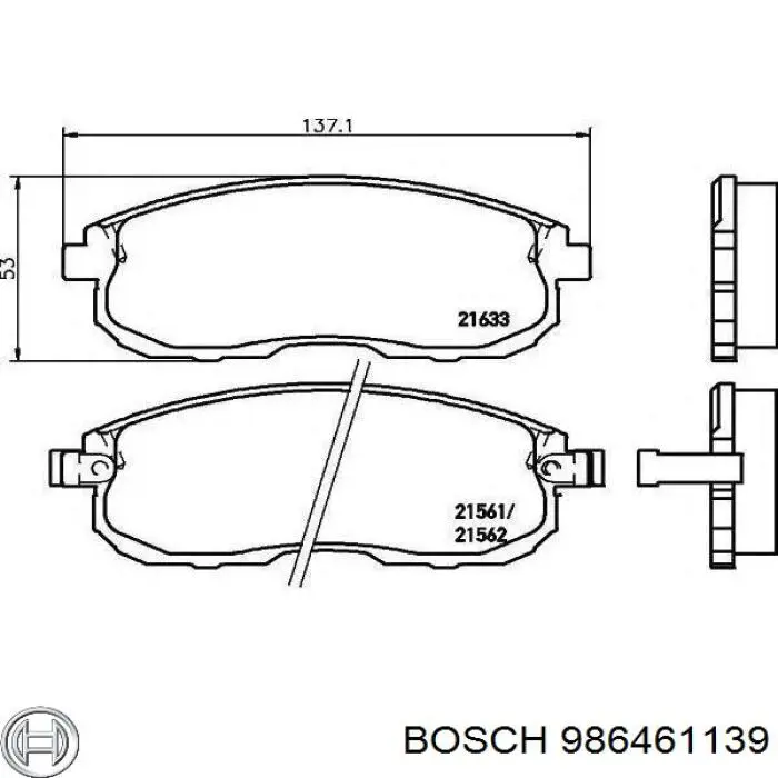 Передні тормозні колодки 986461139 Bosch