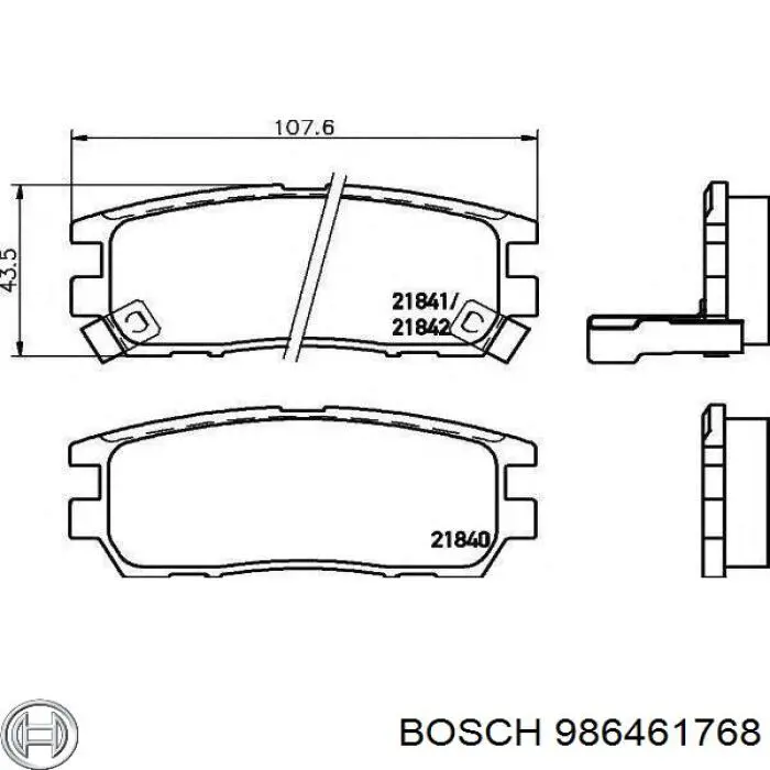 Купити 986461768 Bosch Задні колодки